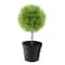 9.75" Green Ball Shaped Artificial Potted Topiary
